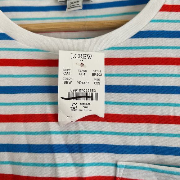J. Crew Striped Short Sleeve T-Shirt Dress XXS NWT - Picture 9 of 9